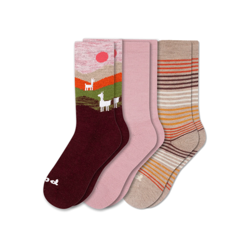 3 Pack - Women's Crew Pacas Socks