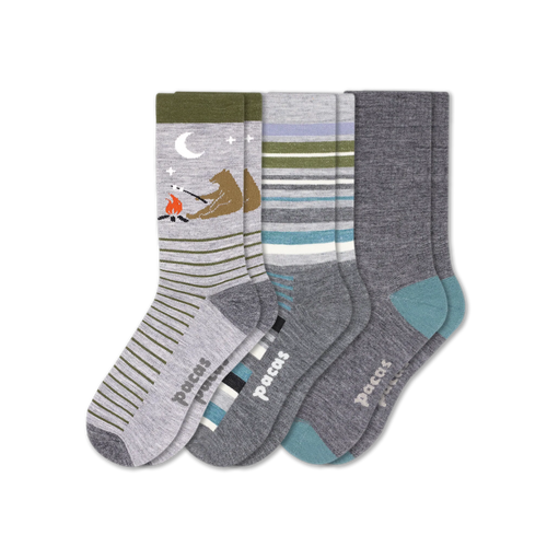 3 Pack - Men's Light-Weight Crew Pacas Socks