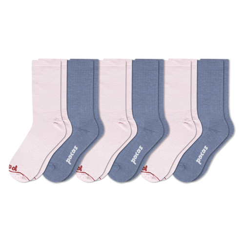 6 Pack - Women's Light-Weight Crew Pacas Socks