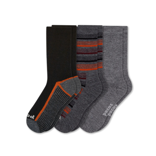 3 Pack - Men's Light-Weight Crew Pacas Socks