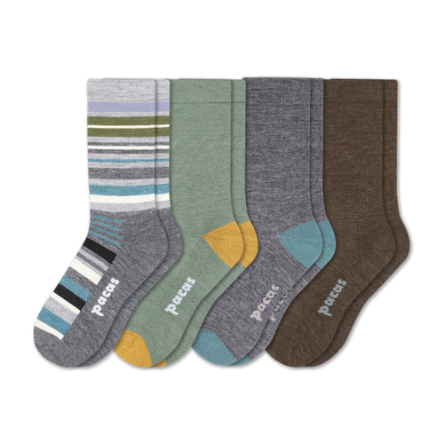4 Pack - Men's Light-Weight Crew Pacas Socks