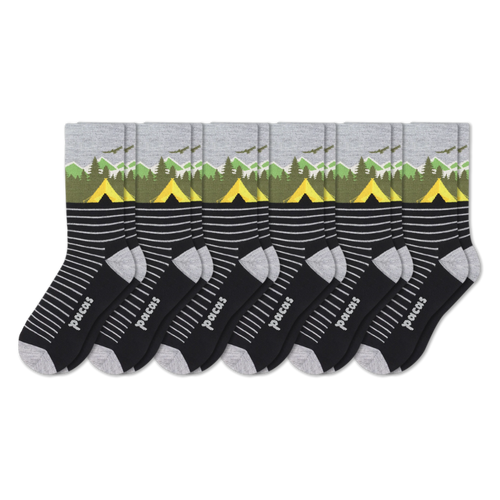 6 Pack - Men's Light-Weight Crew Pacas Socks