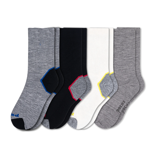 4 Pack - Men's Light-Weight Crew Pacas Socks